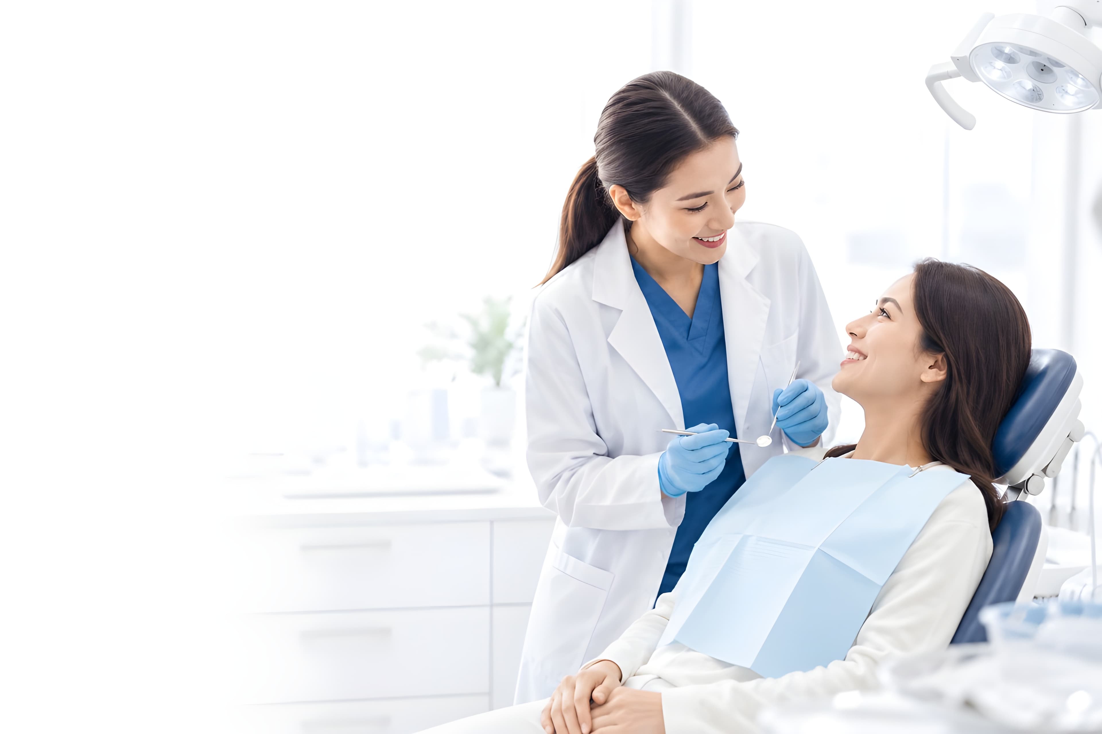 Patient receiving modern dental treatment